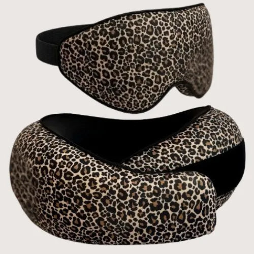 FlyHugz Luxe Leopard travel pillow — limited edition leopard gold