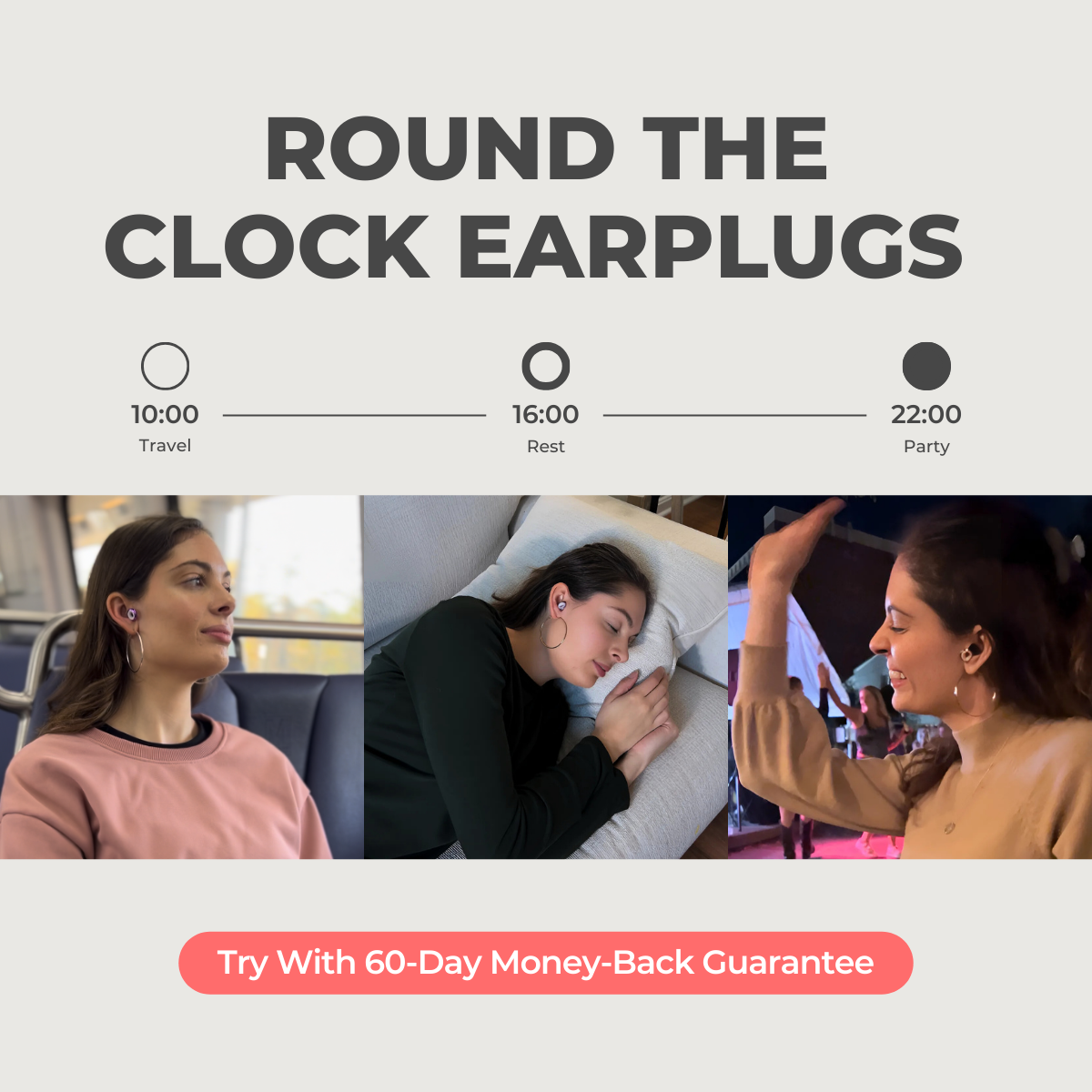 FlyHugz® Noise Reducing Travel Earplugs 2.0