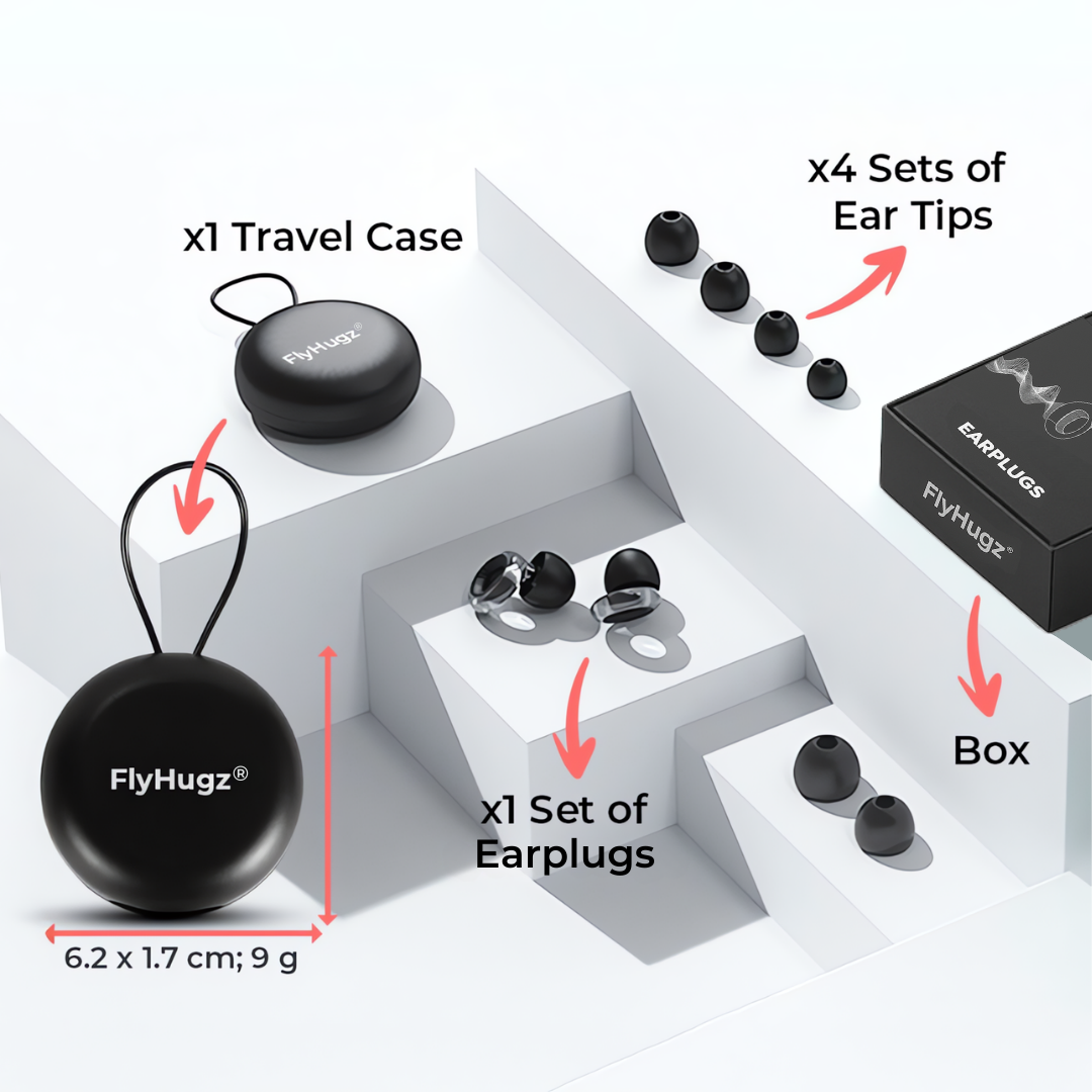 FlyHugz® Noise Reducing Travel Earplugs 2.0