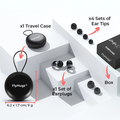 FlyHugz® Noise Reducing Travel Earplugs
