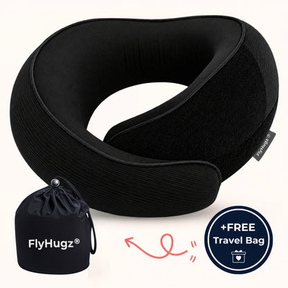 FlyHugz Travel Pillow — Midnight Black