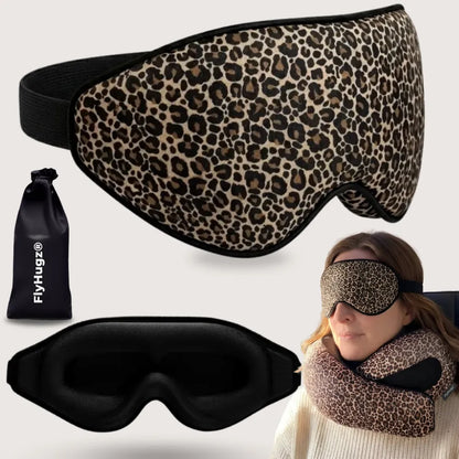 FlyHugz travel sleep mask in limited-edition Leopard