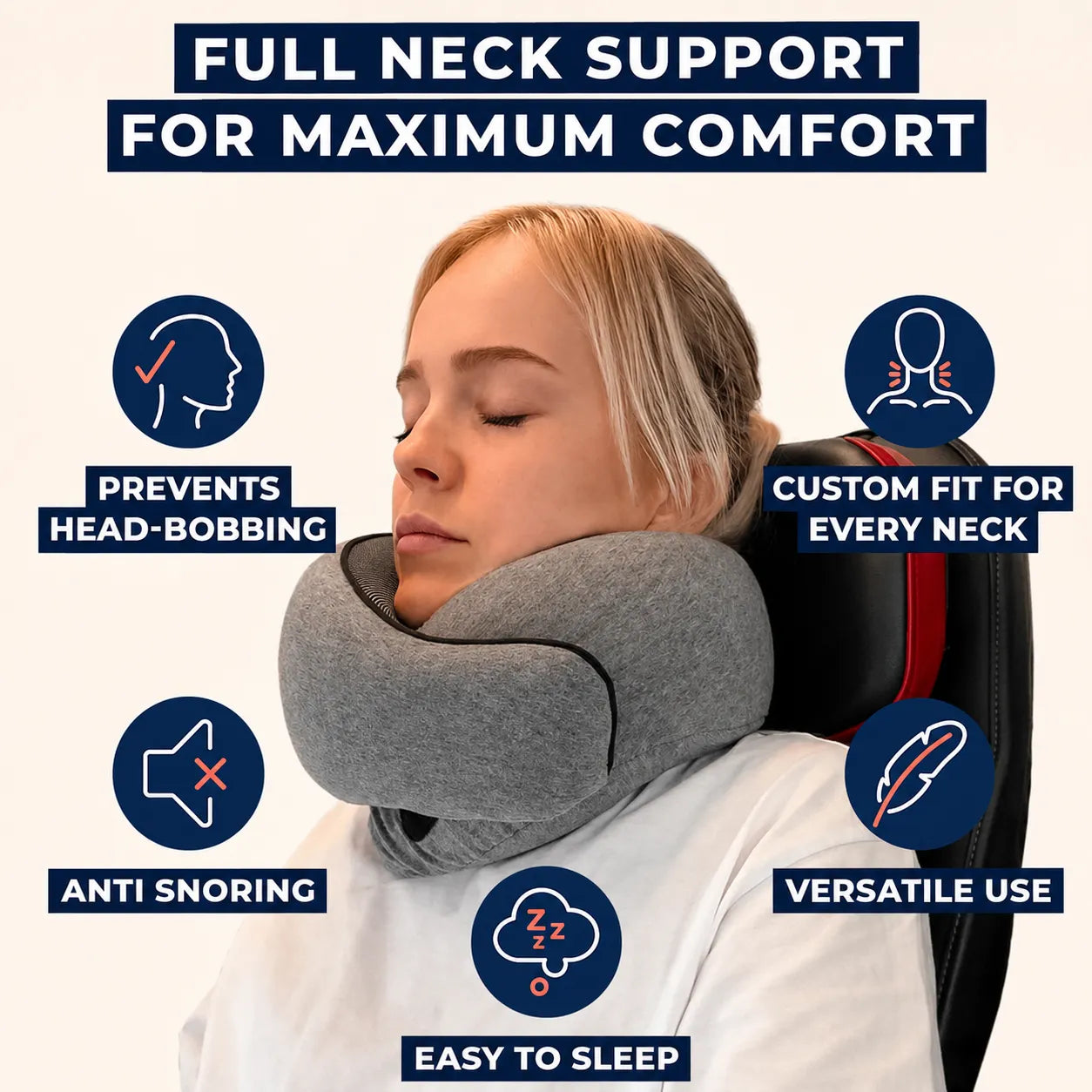 FlyHugz Travel Pillow — full 360 neck support